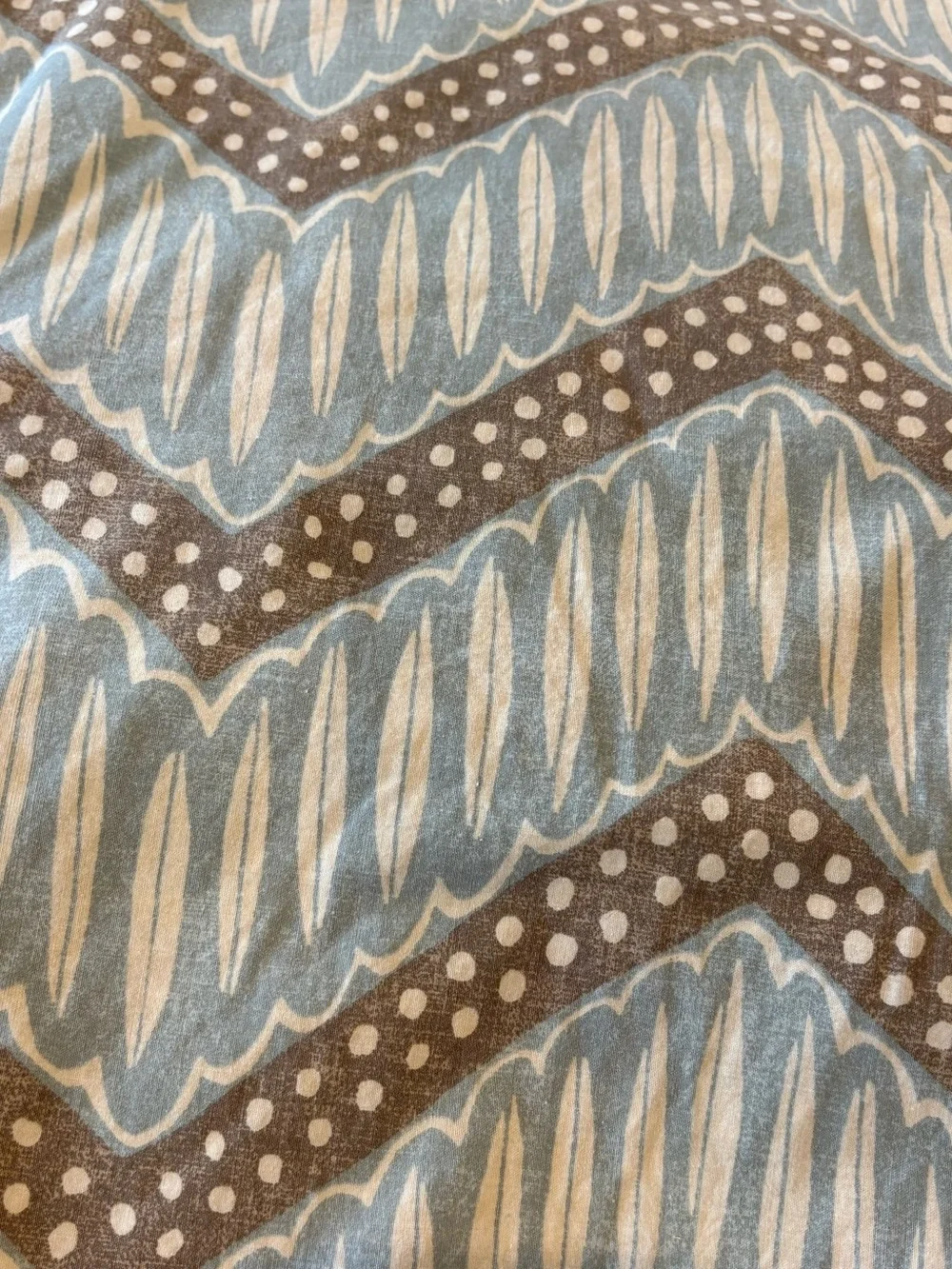 Pottery Barn Sydney Chevron King Duvet Cover & 2 Sham Bedding Set Cotton Blue